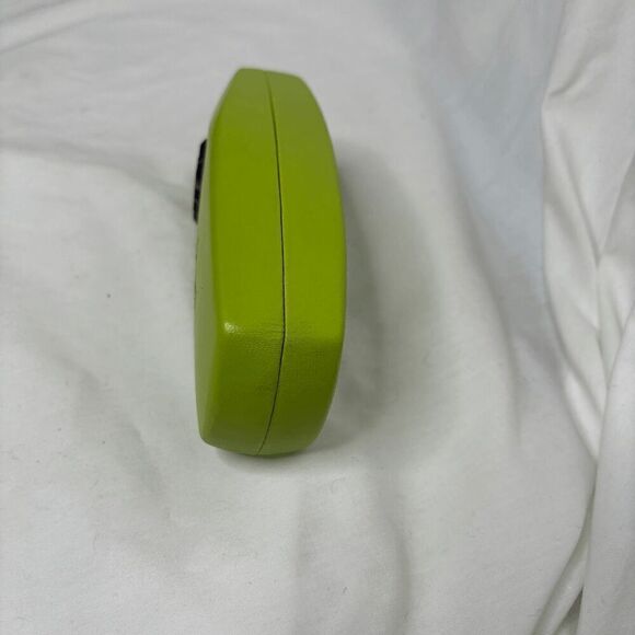 KOALI Eyeglasses COFFIN Case HARD Green CLAMSHELL Red VELVET LINED Interior VTG - Picture 5 of 9